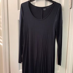 NWOT Three Dots Indigo Scoop Neck Jersey Midi Dress